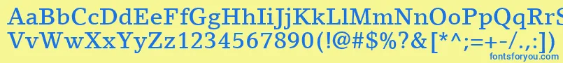 Шрифт LinoLetterLtMedium – синие шрифты на жёлтом фоне