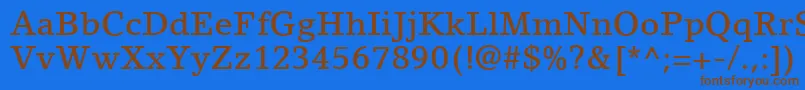 Police LinoLetterLtMedium – polices brunes sur fond bleu