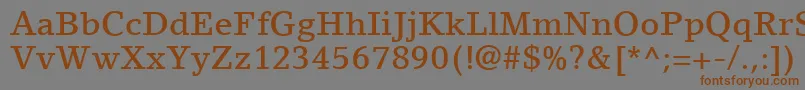Fonte LinoLetterLtMedium – fontes marrons em um fundo cinza