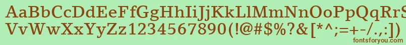 Czcionka LinoLetterLtMedium – brązowe czcionki na zielonym tle