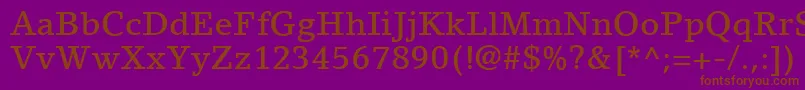 Шрифт LinoLetterLtMedium – коричневые шрифты на фиолетовом фоне