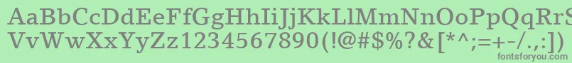 Fonte LinoLetterLtMedium – fontes cinzas em um fundo verde
