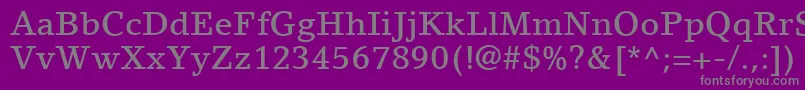 LinoLetterLtMedium-fontti – harmaat kirjasimet violetilla taustalla