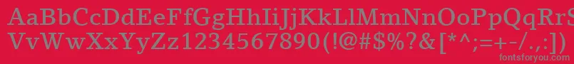 Czcionka LinoLetterLtMedium – szare czcionki na czerwonym tle