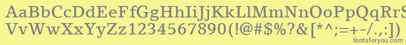 Fonte LinoLetterLtMedium – fontes cinzas em um fundo amarelo