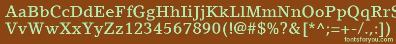LinoLetterLtMedium Font – Green Fonts on Brown Background