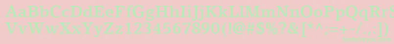 LinoLetterLtMedium-Schriftart – Grüne Schriften auf rosa Hintergrund