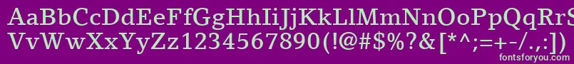 LinoLetterLtMedium Font – Green Fonts on Purple Background