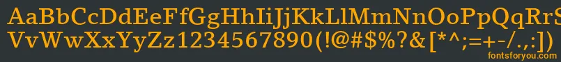 フォントLinoLetterLtMedium – 黒い背景にオレンジの文字