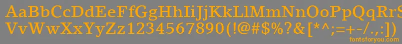 フォントLinoLetterLtMedium – オレンジの文字は灰色の背景にあります。