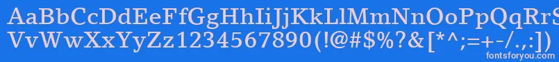 LinoLetterLtMedium Font – Pink Fonts on Blue Background