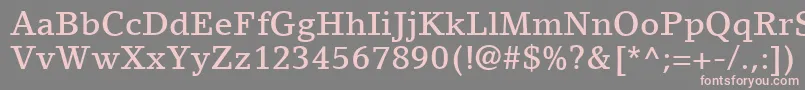LinoLetterLtMedium-fontti – vaaleanpunaiset fontit harmaalla taustalla
