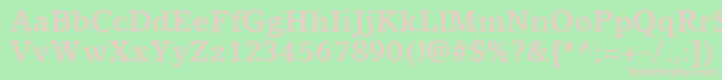LinoLetterLtMedium-fontti – vaaleanpunaiset fontit vihreällä taustalla
