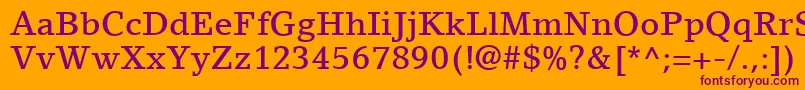 Шрифт LinoLetterLtMedium – фиолетовые шрифты на оранжевом фоне