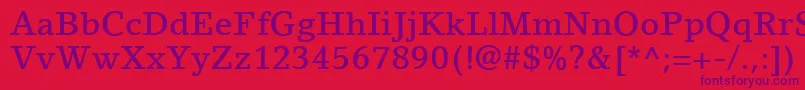 Police LinoLetterLtMedium – polices violettes sur fond rouge