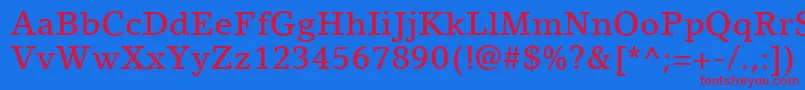 Police LinoLetterLtMedium – polices rouges sur fond bleu