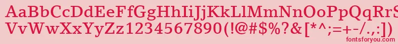 Czcionka LinoLetterLtMedium – czerwone czcionki na różowym tle