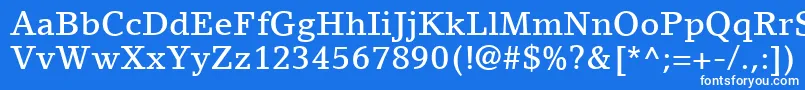 LinoLetterLtMedium Font – White Fonts on Blue Background