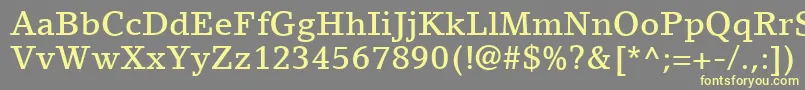LinoLetterLtMedium-fontti – keltaiset fontit harmaalla taustalla