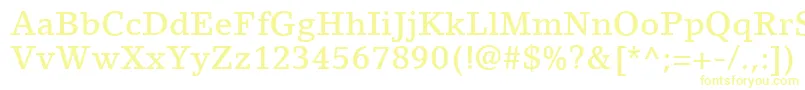 LinoLetterLtMedium-fontti – keltaiset fontit valkoisella taustalla