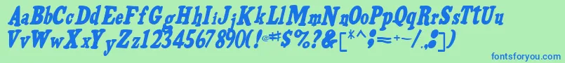 VoldiRegular Font – Blue Fonts on Green Background