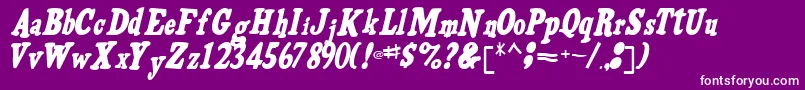 VoldiRegular-fontti – valkoiset fontit violetilla taustalla