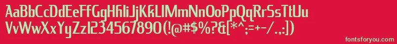 フォントKingRichardRg – 赤い背景に緑の文字