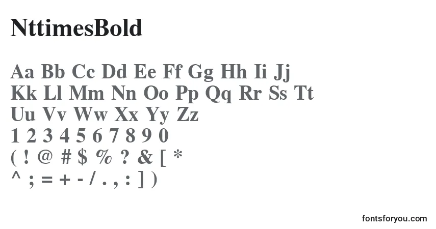 A fonte NttimesBold – alfabeto, números, caracteres especiais
