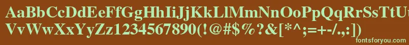 NttimesBold Font – Green Fonts on Brown Background
