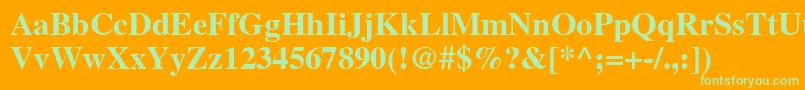 NttimesBold Font – Green Fonts on Orange Background
