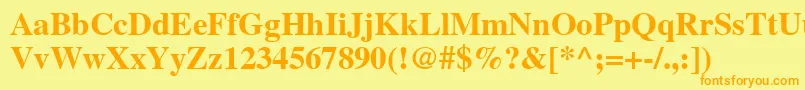 NttimesBold Font – Orange Fonts on Yellow Background