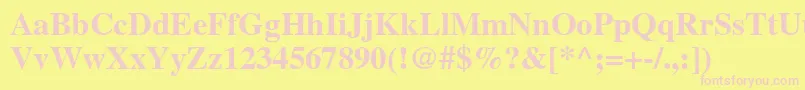 NttimesBold-Schriftart – Rosa Schriften auf gelbem Hintergrund