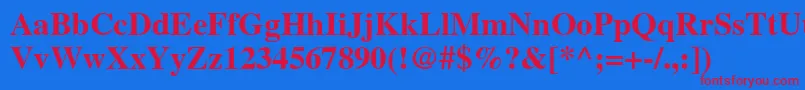 NttimesBold Font – Red Fonts on Blue Background