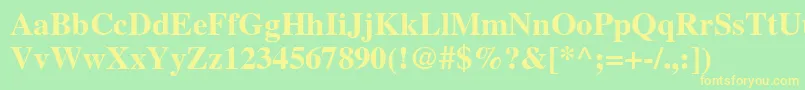 NttimesBold Font – Yellow Fonts on Green Background