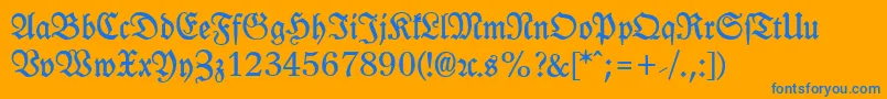 LeipzigFrakturBold Font – Blue Fonts on Orange Background