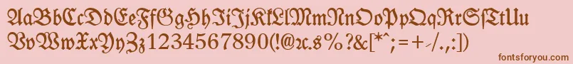 LeipzigFrakturBold Font – Brown Fonts on Pink Background