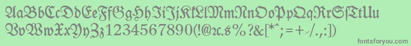 LeipzigFrakturBold Font – Gray Fonts on Green Background