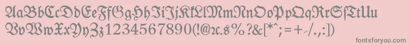 LeipzigFrakturBold Font – Gray Fonts on Pink Background