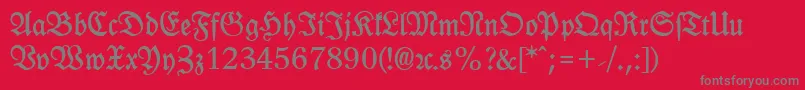 LeipzigFrakturBold-Schriftart – Graue Schriften auf rotem Hintergrund