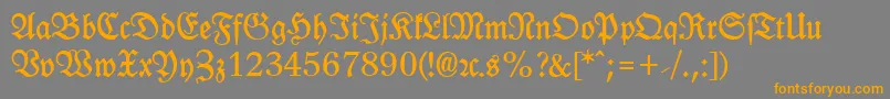 LeipzigFrakturBold Font – Orange Fonts on Gray Background