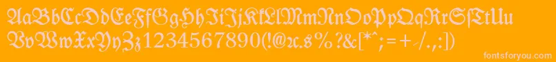 Police LeipzigFrakturBold – polices roses sur fond orange