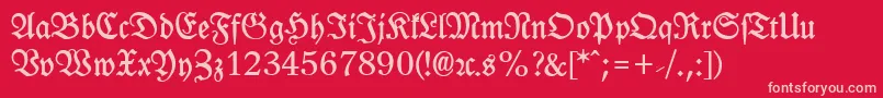 LeipzigFrakturBold Font – Pink Fonts on Red Background
