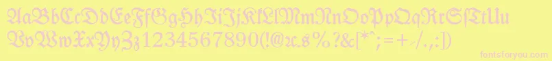 LeipzigFrakturBold Font – Pink Fonts on Yellow Background