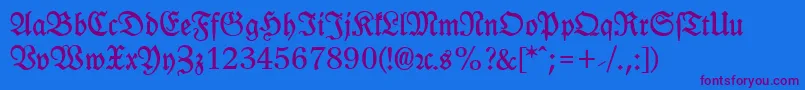 LeipzigFrakturBold Font – Purple Fonts on Blue Background