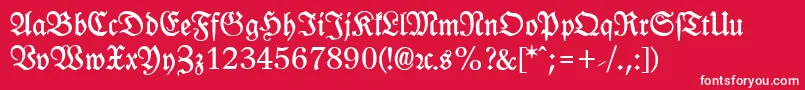 LeipzigFrakturBold Font – White Fonts on Red Background