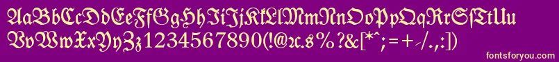 LeipzigFrakturBold Font – Yellow Fonts on Purple Background