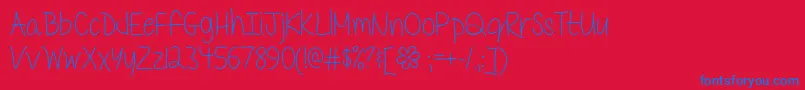 MfDelicateLittleFlower Font – Blue Fonts on Red Background
