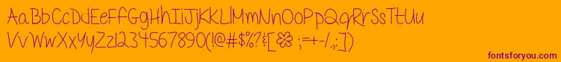 Шрифт MfDelicateLittleFlower – фиолетовые шрифты на оранжевом фоне