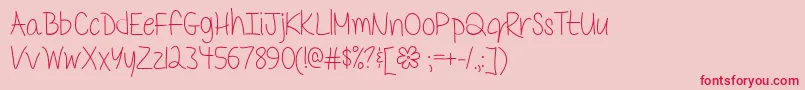 MfDelicateLittleFlower Font – Red Fonts on Pink Background