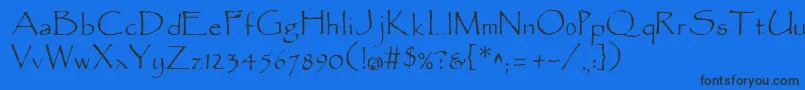 ParchmentRegular Font – Black Fonts on Blue Background